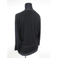 Bluzka Agnes czarna - nietoperz z błyszczącymi lamówkami